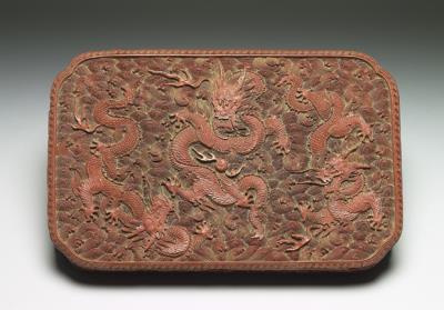 图片[3]-Carved red lacquer square box with dragon-and-cloud decor, Qing dynasty, Qianlong reign(1736-1795)-China Archive